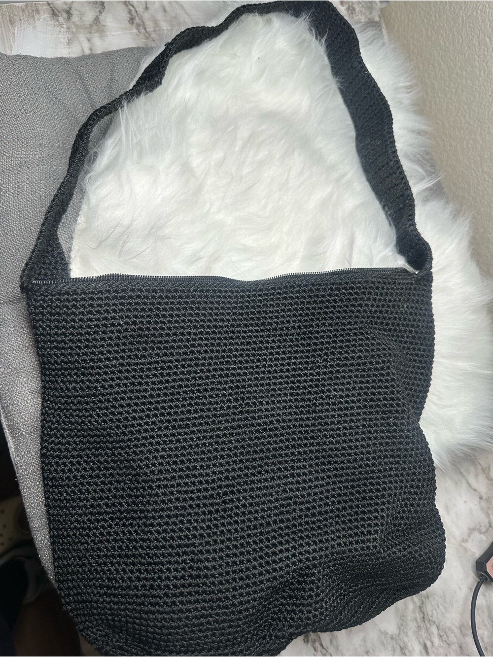 The Sak Black Woven Shoulder Bag